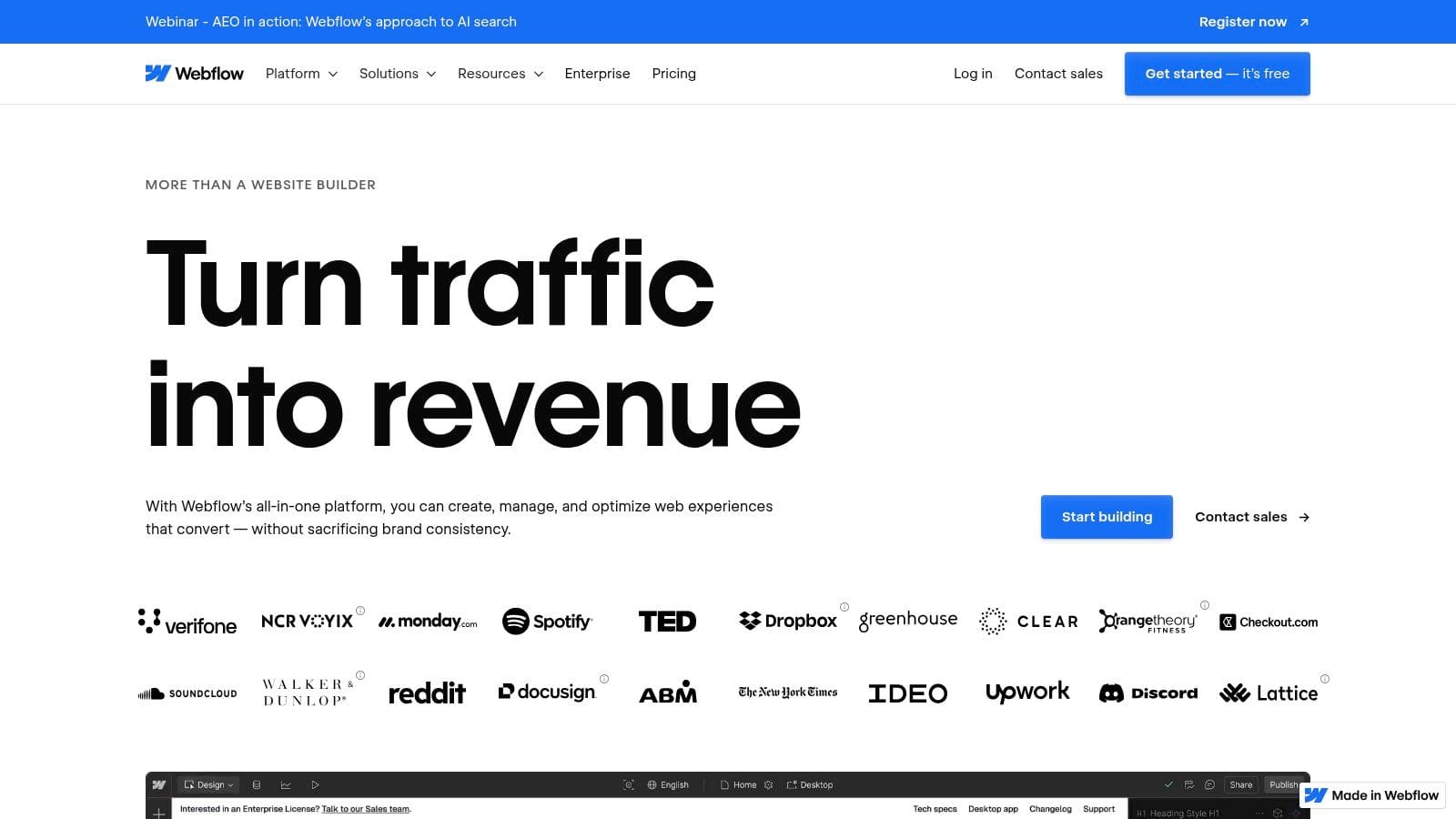 Webflow resume website builder interactions and CMS