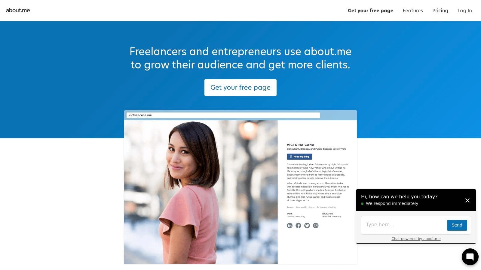 Strikingly one-page resume website template