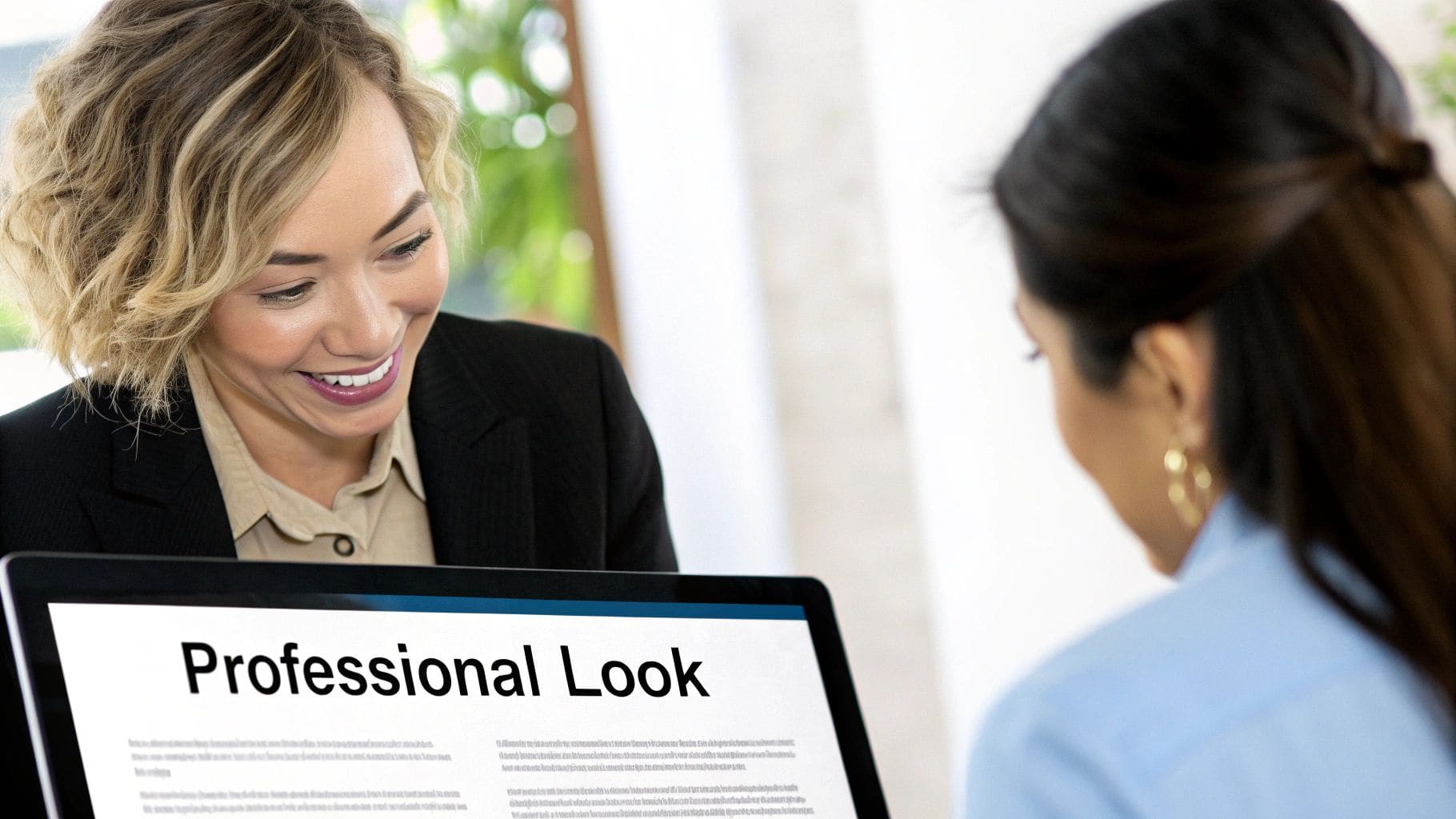 Resume builder UI with guided sections for contact details, experience, education, and skills